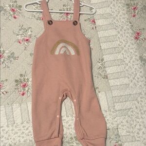 SHEIN Pink Overalls with Rainbow Accent